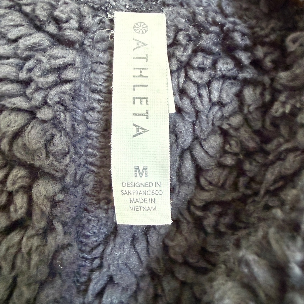 Athleta Cozy Sherpa Jacket Navy Super Soft - Picture 4 of 5